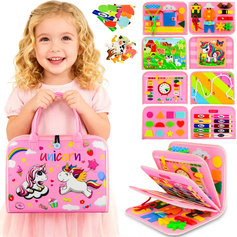 Busy Board Montessori Toys for Children Felt Sensory Activity Board Sorting Toy for Kids