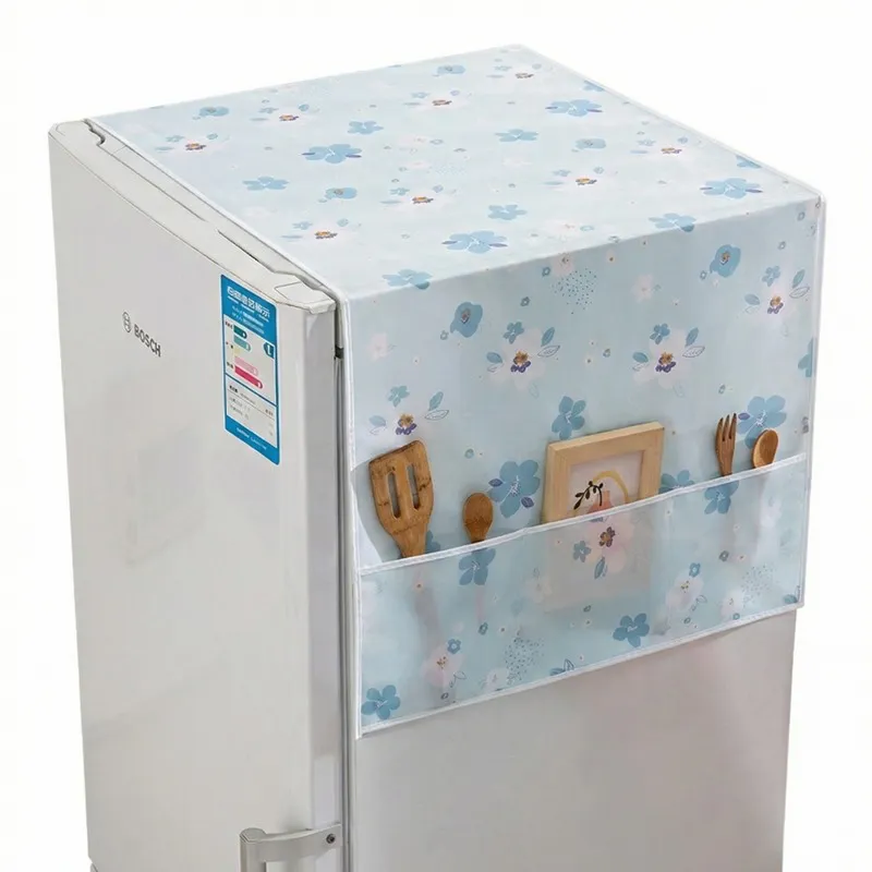 Cartoon-style Refrigerator Cover, Multi-functional Thickened PEVA Dustproof, Waterproof and Sunproof Household Refrigerator Cover
