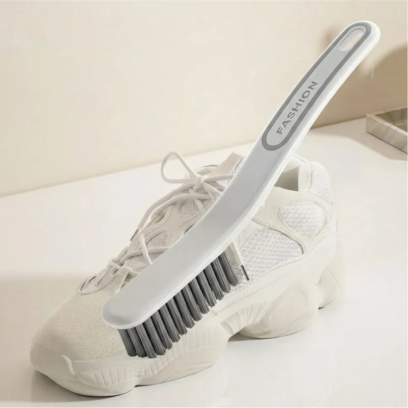 Cleaning Brush with Handle, Stiff Bristle Multi-Function Shoe and Laundry Brush for Home White-3