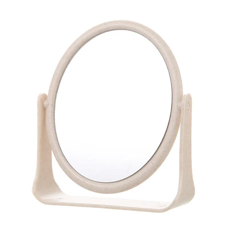 Desktop makeup mirror, rotatable round mirror for students' dorm desks, high-definition vanity mirror with double sides-Circle
