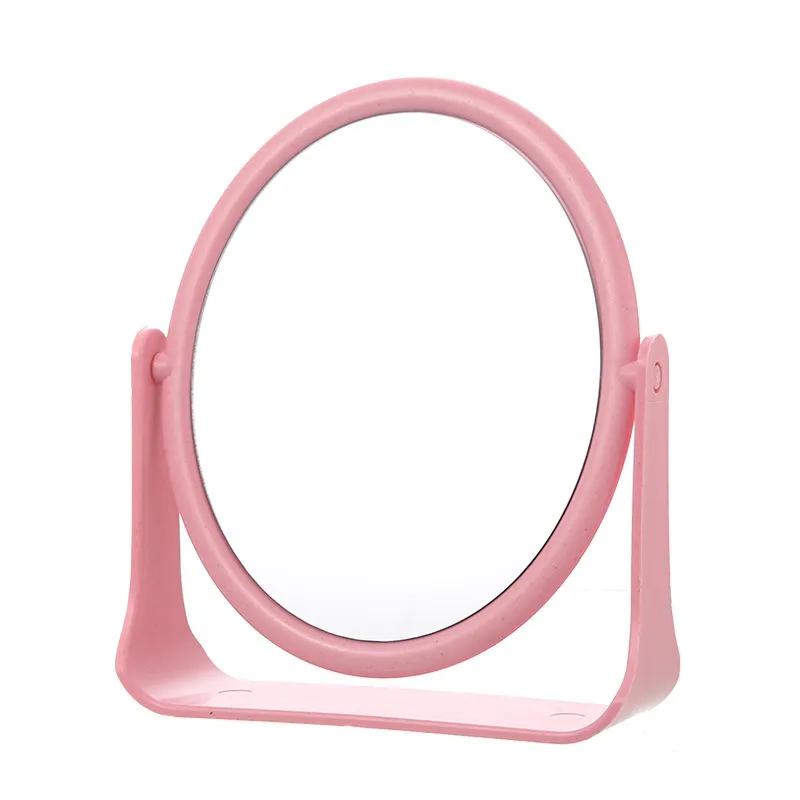 Desktop makeup mirror, rotatable round mirror for students' dorm desks, high-definition vanity mirror with double sides-Circle
