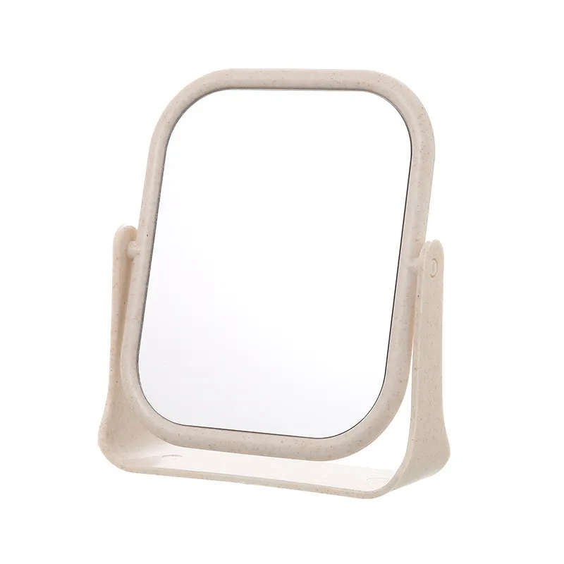 Desktop makeup mirror, rotatable round mirror for students' dorm desks, high-definition vanity mirror with double sides-Square