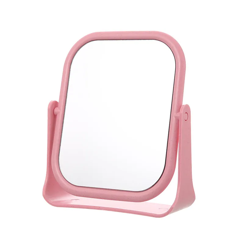 Desktop makeup mirror, rotatable round mirror for students' dorm desks, high-definition vanity mirror with double sides-Square