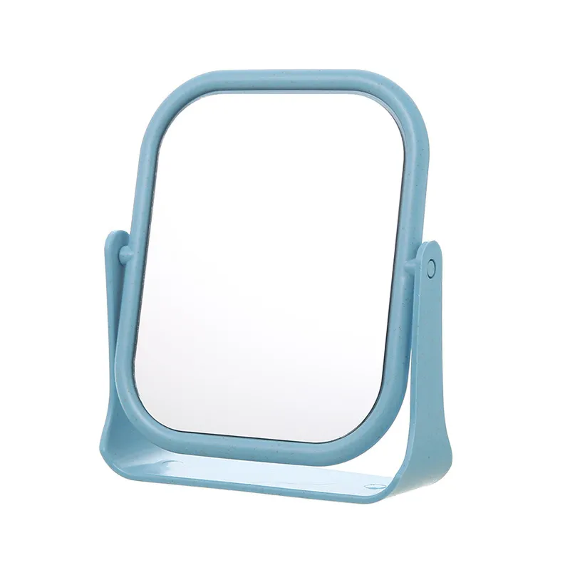 Desktop makeup mirror, rotatable round mirror for students' dorm desks, high-definition vanity mirror with double sides-Square