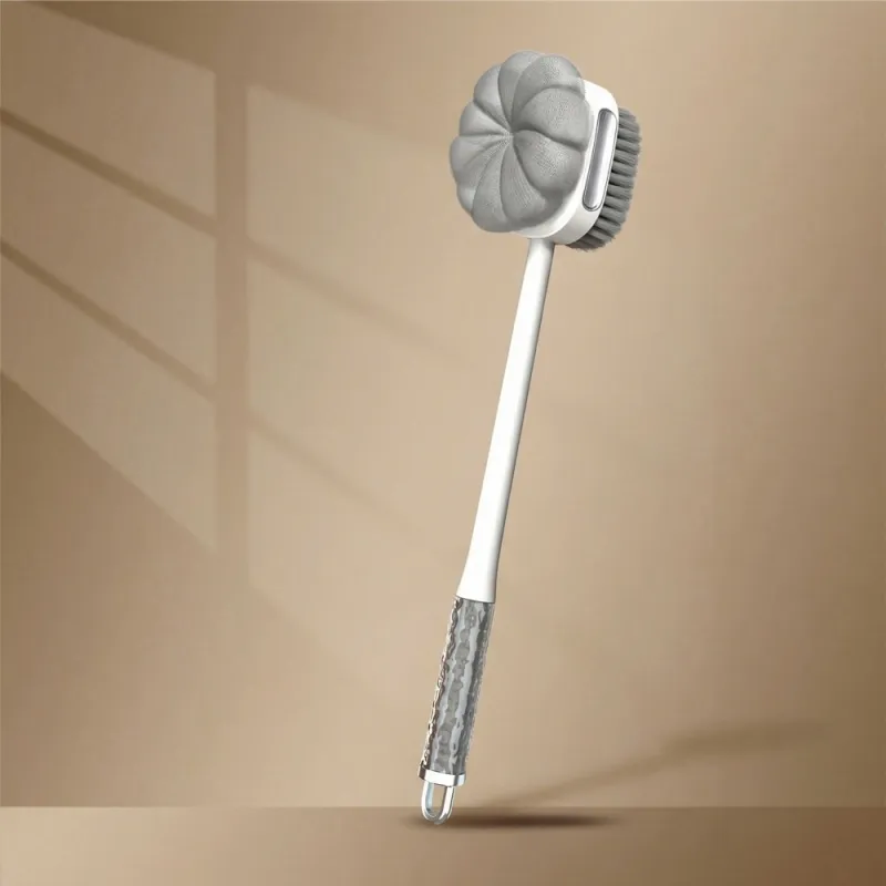 Detachable Multi-Functional Double-Sided Bath Brush with Bath Ball White-2
