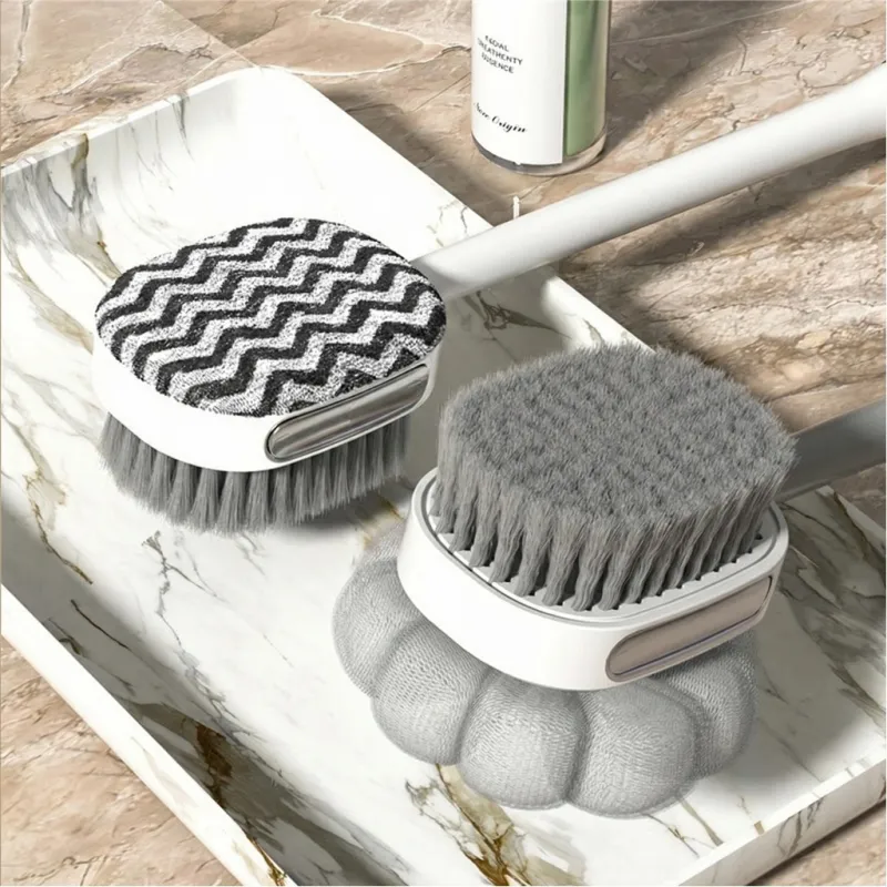 Detachable Multi-Functional Double-Sided Bath Brush with Bath Ball White-4