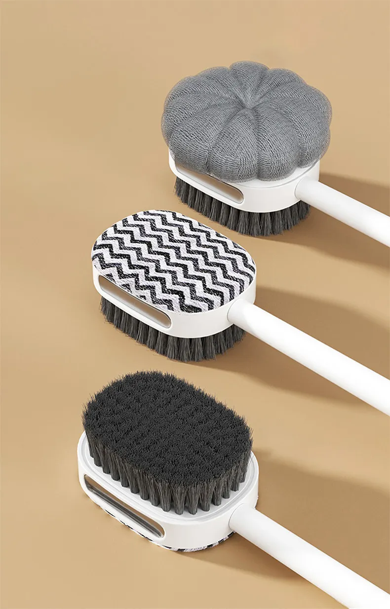 Detachable Multi-Functional Double-Sided Bath Brush with Bath Ball White-2