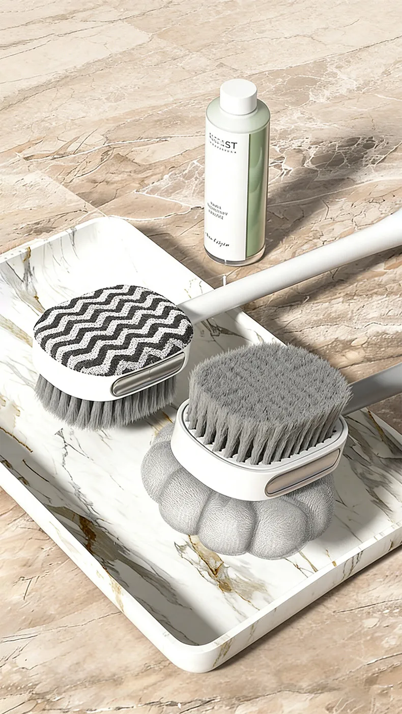 Detachable Multi-Functional Double-Sided Bath Brush with Bath Ball White-6