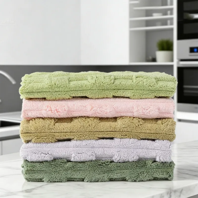 Dishcloth Dish Washing Hand Towels Quick Dry/Absorbent Travel/Spa/Salon Towel for Kitchen Bathroom Kitchen Car Window Pack of-5 Mixed-4