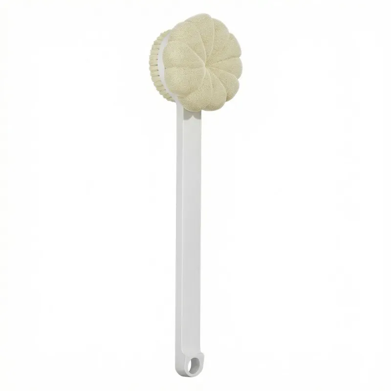 Double-sided Bath Brush Detachable Bathing Sponge Shower Ball With Long Handle For Exfoliating