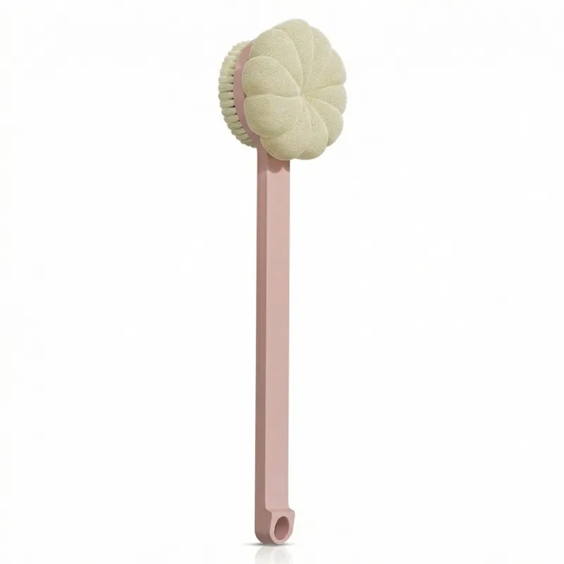 Double-sided Bath Brush Detachable Bathing Sponge Shower Ball With Long Handle For Exfoliating