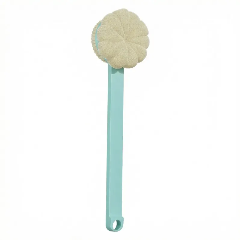 Double-sided Bath Brush Detachable Bathing Sponge Shower Ball With Long Handle For Exfoliating