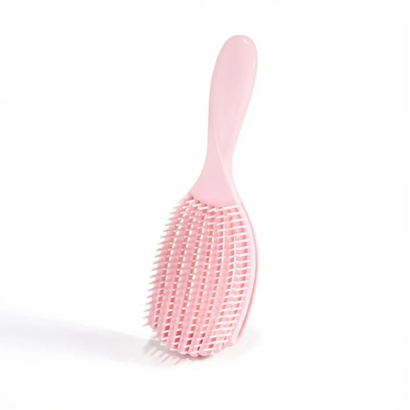 Dual-use Wet and Dry Shell Comb, Anti-static Elastic Magic Massage Rake Comb, Hollow Volumizing Smooth Hair Styling Octopus Comb Khaki