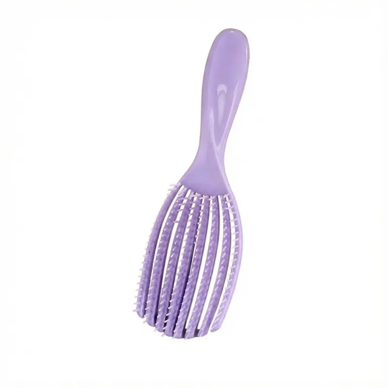 Dual-use Wet and Dry Shell Comb, Anti-static Elastic Magic Massage Rake Comb, Hollow Volumizing Smooth Hair Styling Octopus Comb Purple