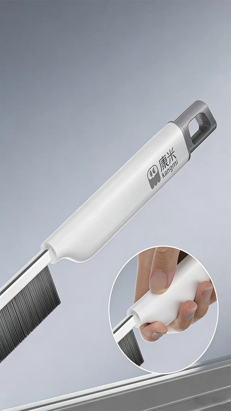 Durable multi-functional kitchen cleaning brush with a spatula for tile gaps, window grooves, and hard-to-reach corners White-2