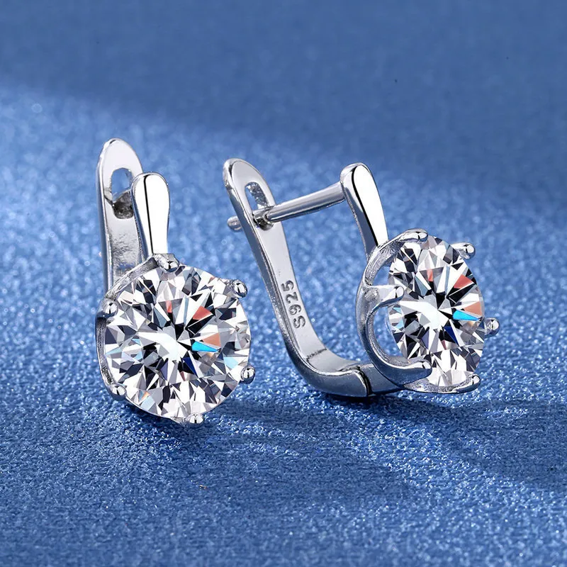 Earrings Silver Plated Round Tops American Diamond Cubic Zirconia Stud Jewelry For Women & Girl Silver-3