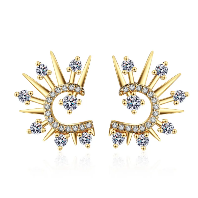 European and American high-end women's stud earrings, European and American stylish exaggerated earrings and jewelry