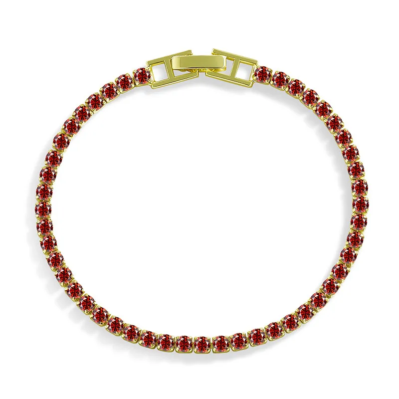 European and American niche light luxury zircon-studded chain, influencer-style fully encrusted bracelet, champagne color, does not fade