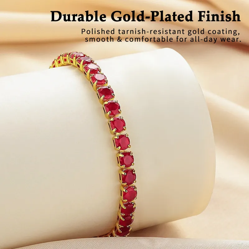 European and American niche light luxury zircon-studded chain, influencer-style fully encrusted bracelet, champagne color, does not fade Gold-3