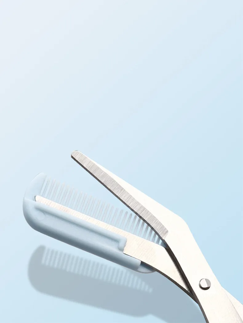 Eyebrow trimming scissors with a small comb, eyebrow comb and scissors, beginner-friendly, eyebrow comb and scissors, eyebrow shaping tools. Black-2