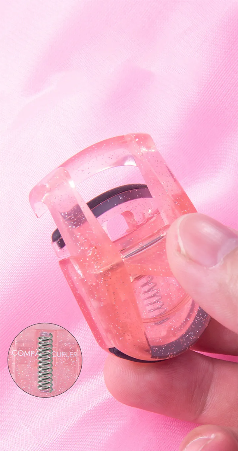 Eyelash curler with press-type wide-angle silicone design for precise and long-lasting curling of individual eyelashes. Red-3