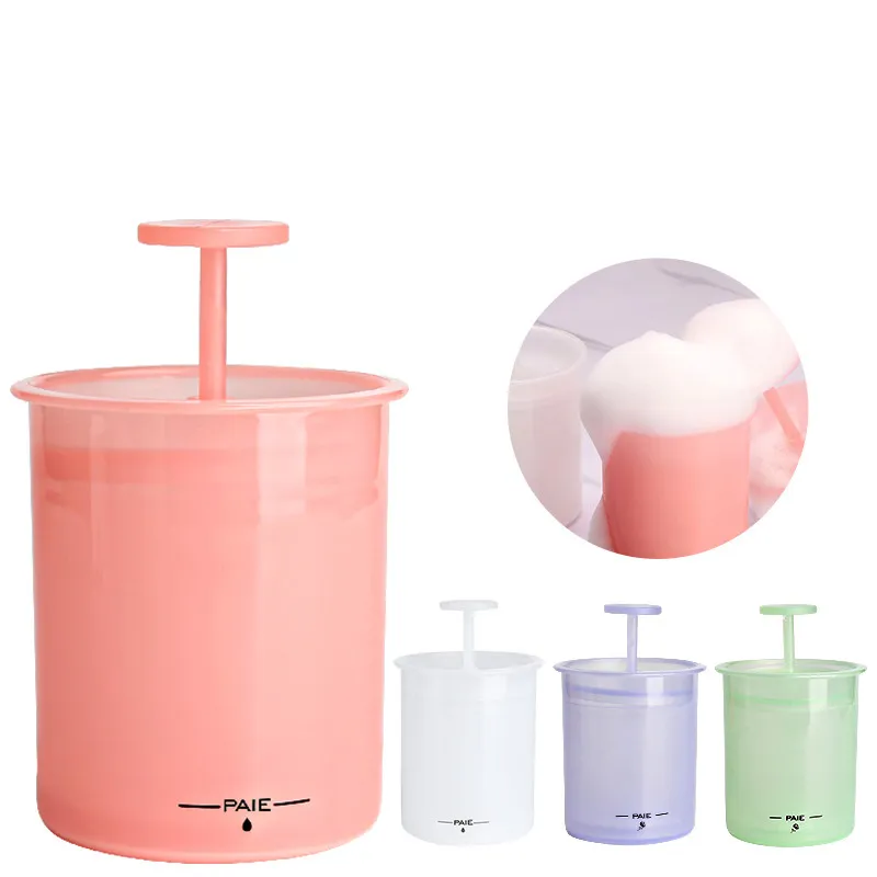 Facial cleanser foaming device, portable manual facial cleansing foam maker, foaming cup. Green-2
