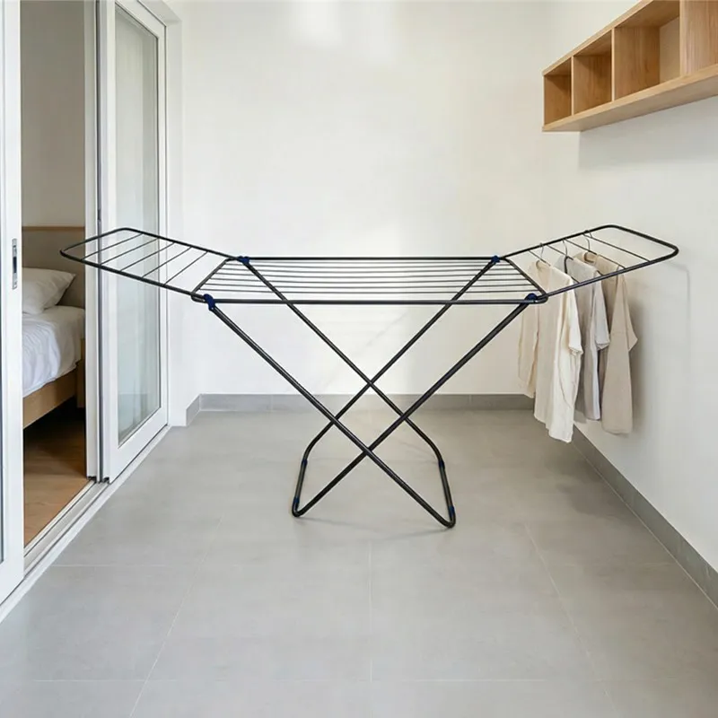 Foldable Cloth Drying Stand for Drying Clothes, 3-Way Folding with 20 Drying Rails, Lightweight Alloy Steel, Flat Folding Design | Indoor & Outdoor Clothes Dryer Gray-4