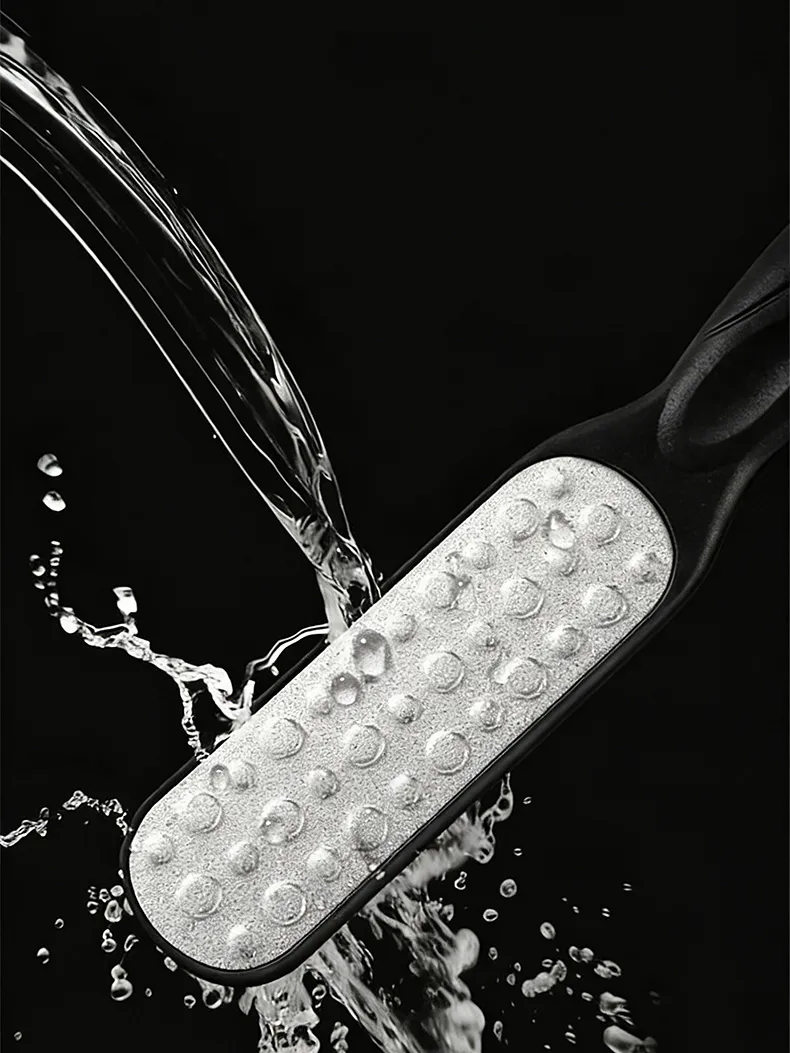 Foot file for removing dead skin, calluses, and rough skin; foot scrub, pumice stone, foot scraper. Black-4