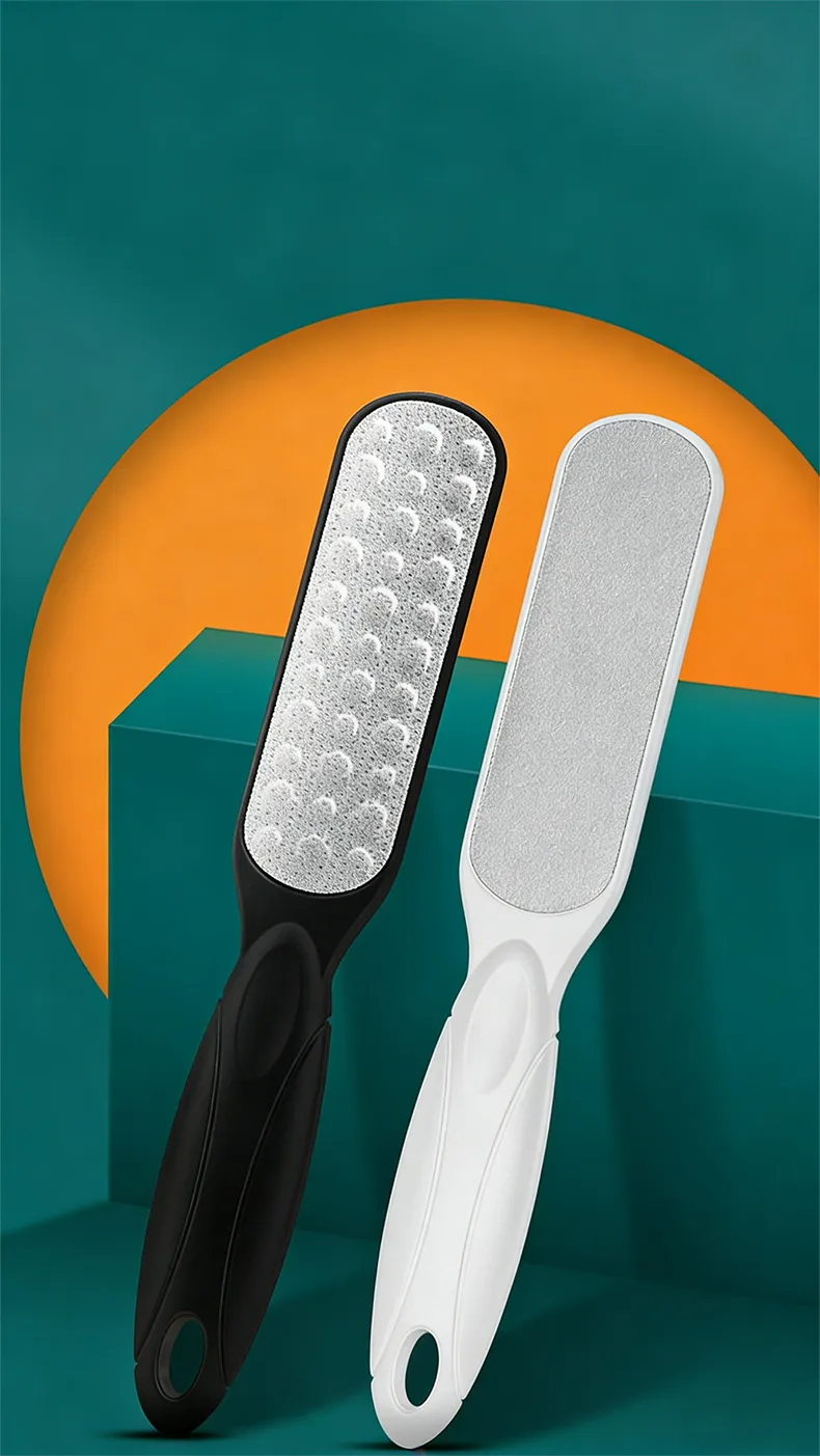 Foot file for removing dead skin, calluses, and rough skin; foot scrub, pumice stone, foot scraper. White-1