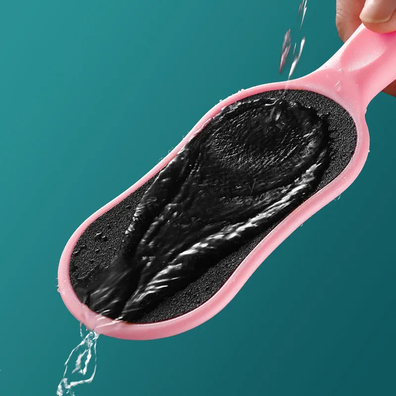 Gourd-shaped sandpaper foot file, foot scrubber, callus remover, foot rasp, foot care tool for removing dead skin and calluses. Pink-4
