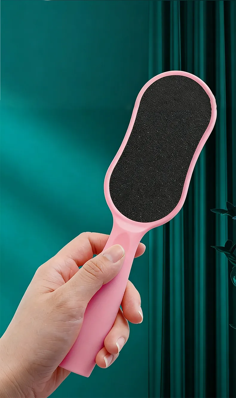 Gourd-shaped sandpaper foot file, foot scrubber, callus remover, foot rasp, foot care tool for removing dead skin and calluses. Pink-4