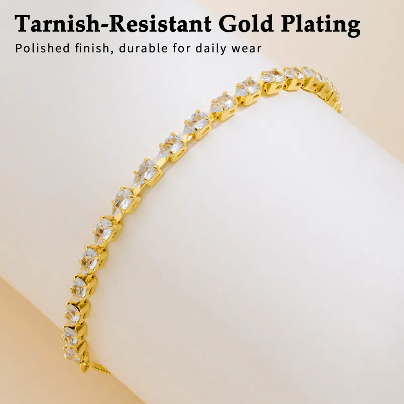 Gypsophila Roman Bracelet with Full Rhinestones, Stretchable and Adjustable, Versatile Creative Jewelry Gold-3
