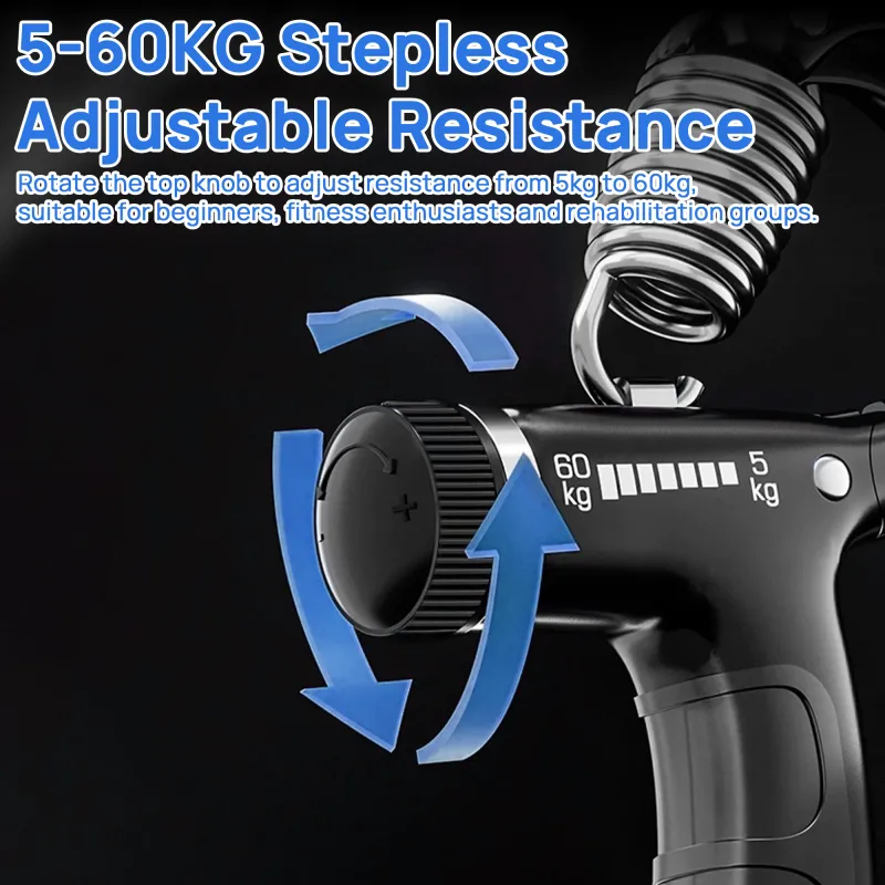 Adjustable Hand Grip Exerciser Weight Adjustable Hight Quality Hand Gripper for Men & Women |Hand Grip|Finger Exerciser|Power Gripper|Hand Exerciser Equipment|Hand Strengtheners. Black-2