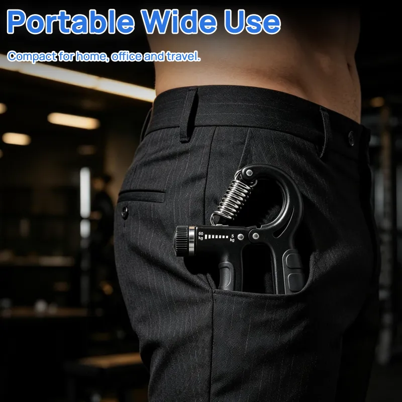 VoVoDeal 60kg Adjustable Hand Grip with Counter - Pro Forearm Trainer Black-6