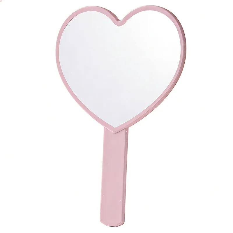 Handheld Makeup Mirror, Heart-Shaped Small Mirror, Portable Mini Hand Mirror for Girls, HD Handheld Mirror for Touch-Ups