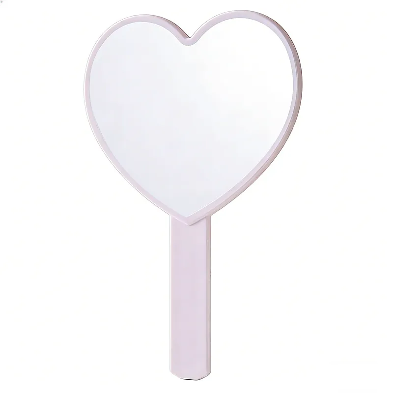 Handheld Makeup Mirror, Heart-Shaped Small Mirror, Portable Mini Hand Mirror for Girls, HD Handheld Mirror for Touch-Ups
