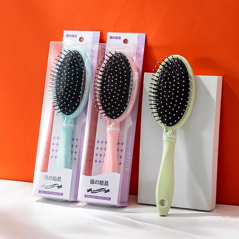 Head Massage Air Cushion Brush for Hair, Unisex Scalp Massager Brush, Volumizing Styling Brush for Women, Airbag Brush Green S-2