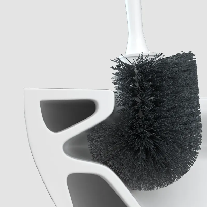 Hemisphere No-Dead-Angle Toilet Brush for Home Bathroom Cleaning White-2
