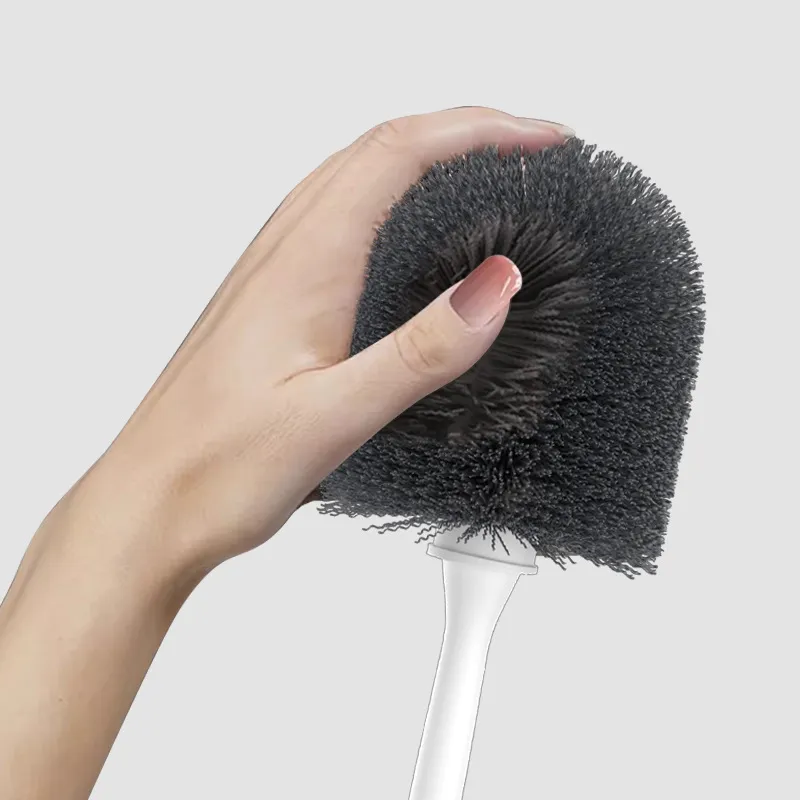 Hemisphere No-Dead-Angle Toilet Brush for Home Bathroom Cleaning White-4