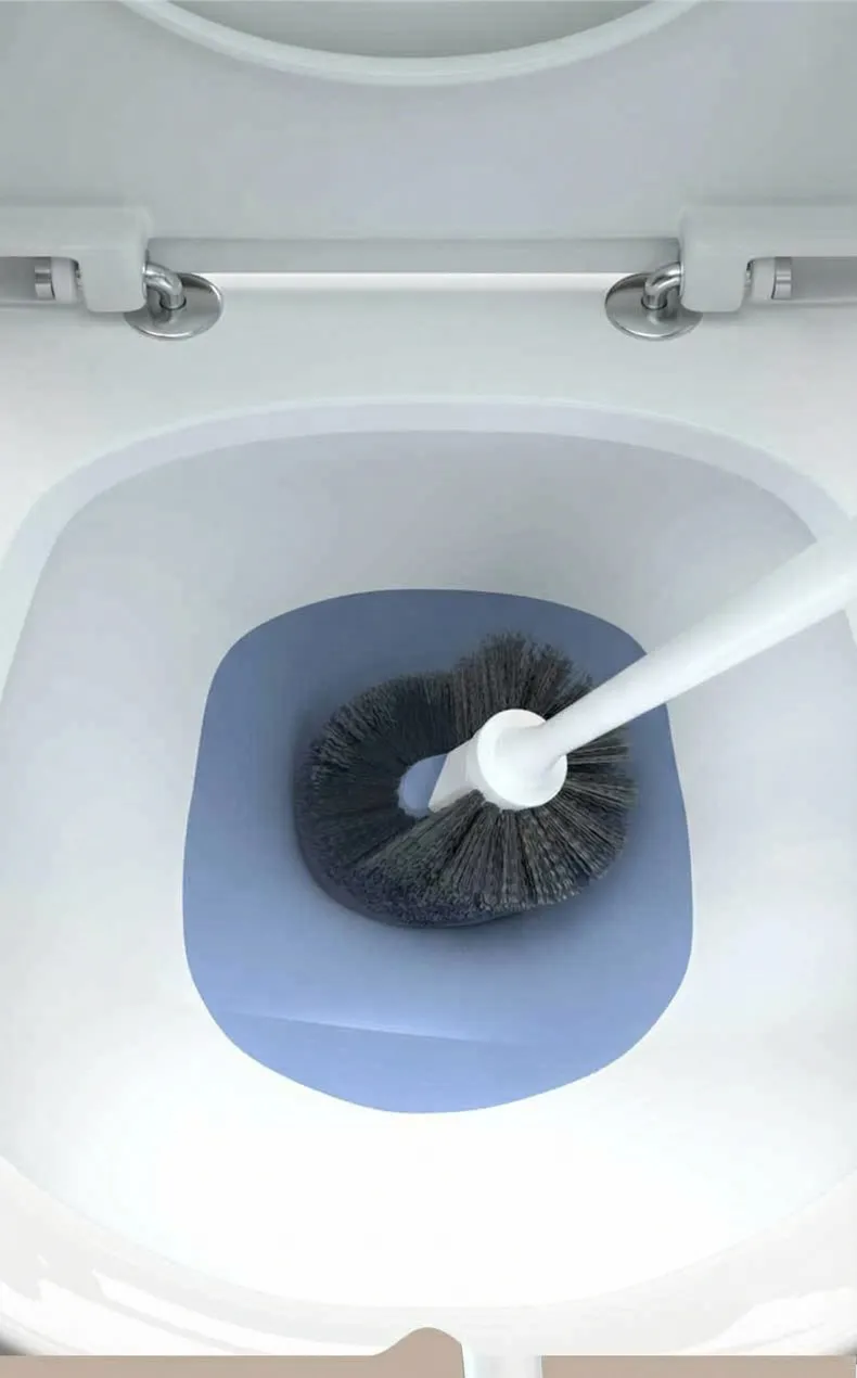 Hemisphere No-Dead-Angle Toilet Brush for Home Bathroom Cleaning White-3