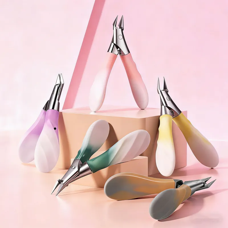 High-precision cuticle scissors, stainless steel eagle-beak pliers, angled nail clippers, ultra-sharp cuticle scissors Orange-4