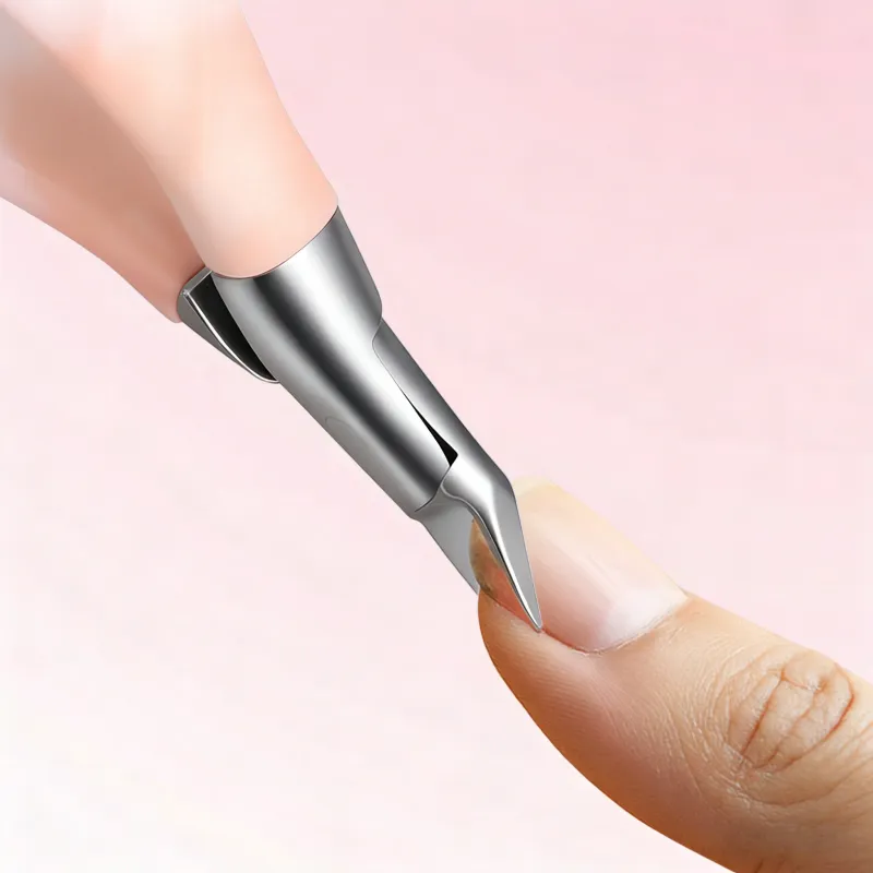 High-precision cuticle scissors, stainless steel eagle-beak pliers, angled nail clippers, ultra-sharp cuticle scissors Pink-3