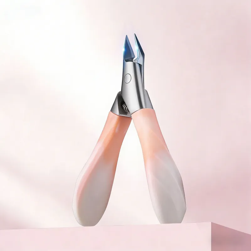High-precision cuticle scissors, stainless steel eagle-beak pliers, angled nail clippers, ultra-sharp cuticle scissors Pink-8