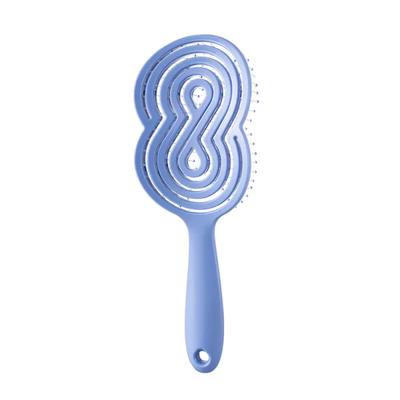Hollow Smooth Hair Comb for Women, Ribbed Volumizing Styling Massage Comb, Women's Air Cushion Elastic Hollow Comb Blue