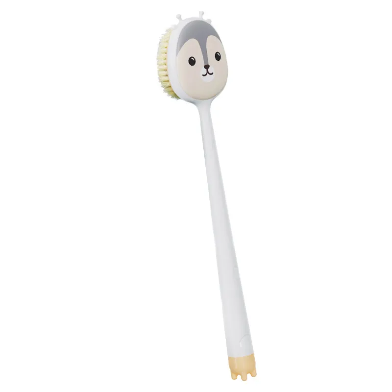 Household Bath Brush, Long-Handle Soft Bristle Dual-Use, Cute Strong Scrubbing Body Brush