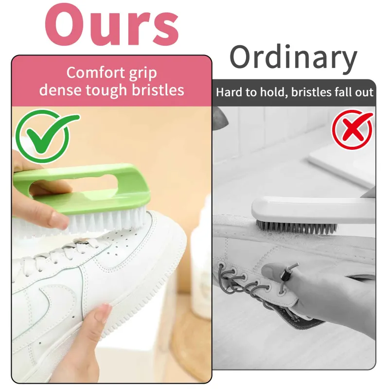 10PCS Household cleaning brushes, plastic soft-bristle brushes, shoe brushes, laundry brushes, scrub brushes, small brushes Green-5