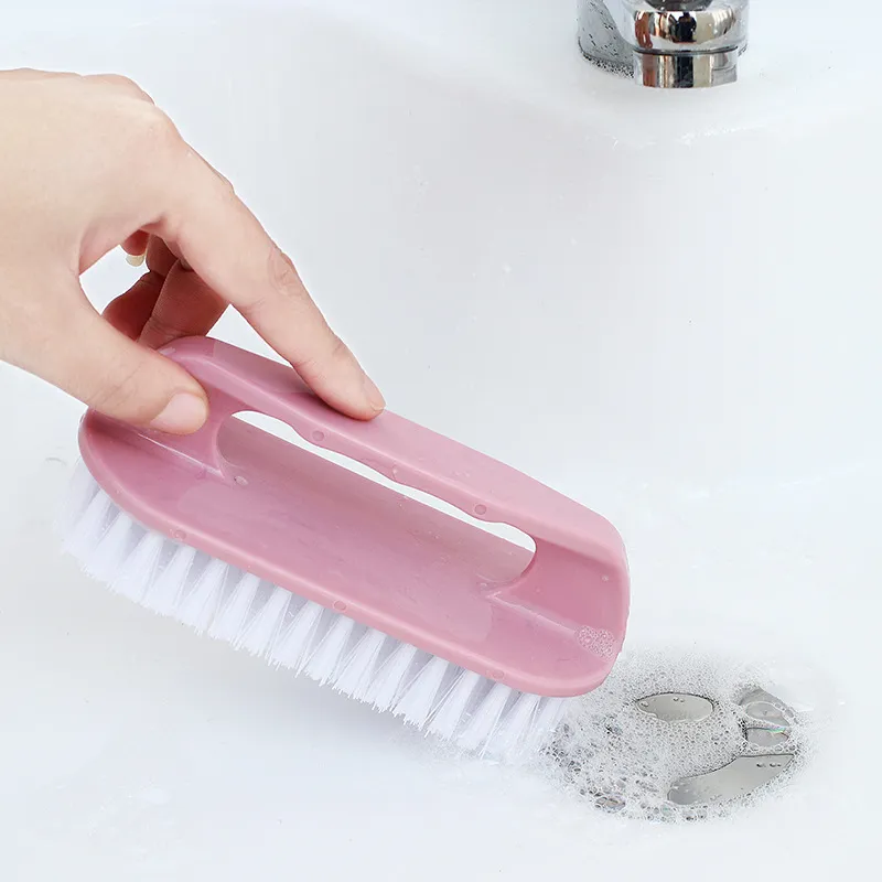 Household cleaning brushes, plastic soft-bristle brushes, shoe brushes, laundry brushes, scrub brushes, small brushes Pink-4