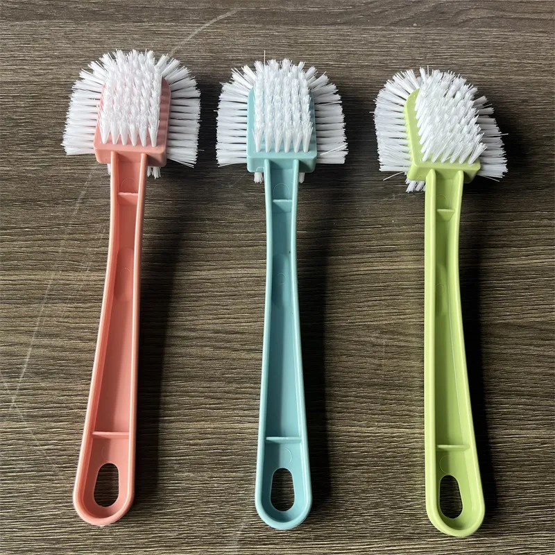 Household multifunctional all-around five-sided shoe brush , cleans shoes without damaging them Yellow-3