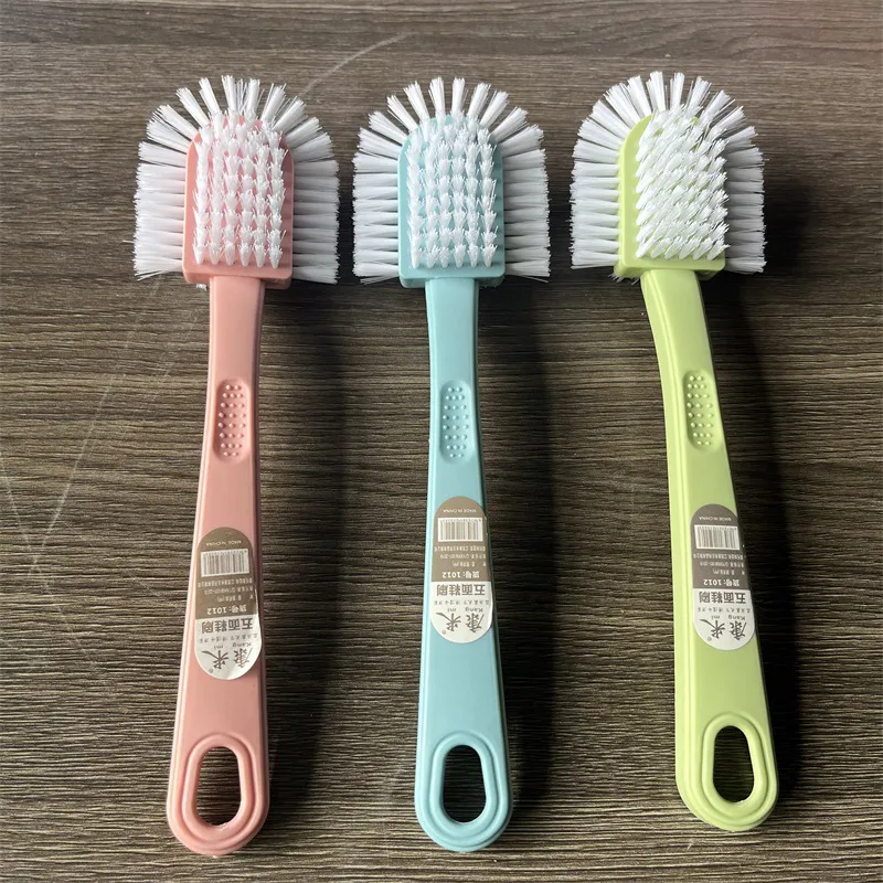 Household multifunctional all-around five-sided shoe brush , cleans shoes without damaging them Pink-4