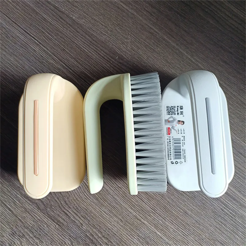 Household Shoe Brush and Laundry Brush Set, Multi-Functional Home Cleaning Plastic Clothes Brush White-2